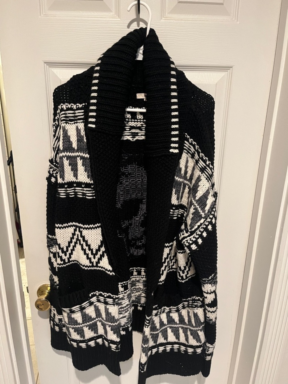 Zadig & Voltaire Black and White Knit Cardigan